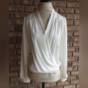 Heartloom Faux Wrap Long Sleeve Blouse Size Small.
